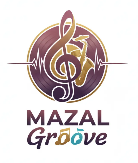 Logo Rond Violet Or Saxophone